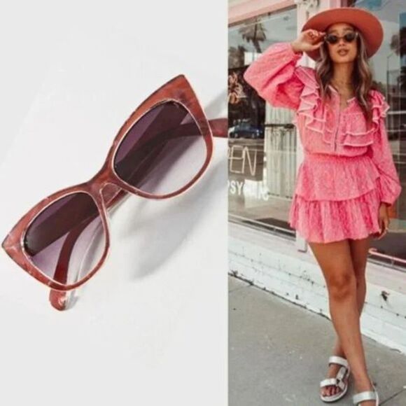 NWT Anthropologie x I-SEA Ryder Cat-Eye Sunglasses - Picture 1 of 7
